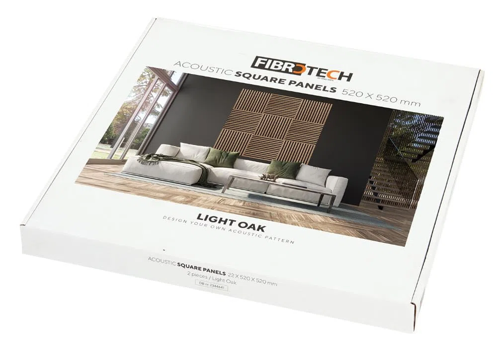 Fibrotech 2344641 Pannelli Quadrati acoustico-Quercia, Rovere Chiaro