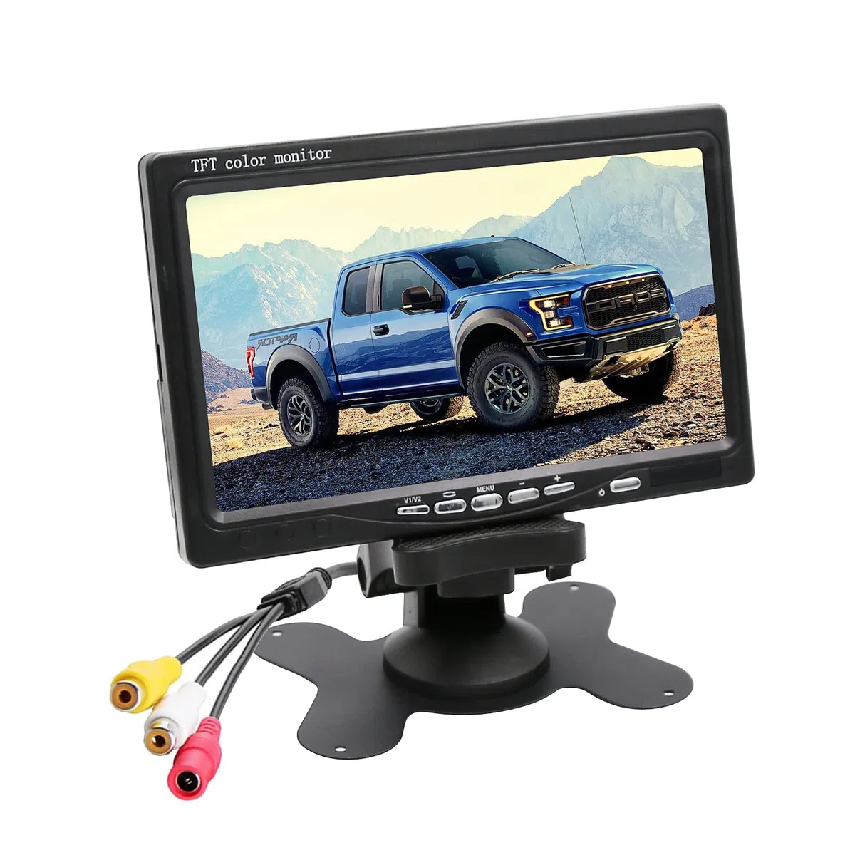 OBEST Schermi della telecamera posteriore a 7 pollici, display LCD a colori, 800.480 RP, DC12V-24v, commutazione video AV1/AV2, monitor LCD dell'automobile per i camper degli autobus