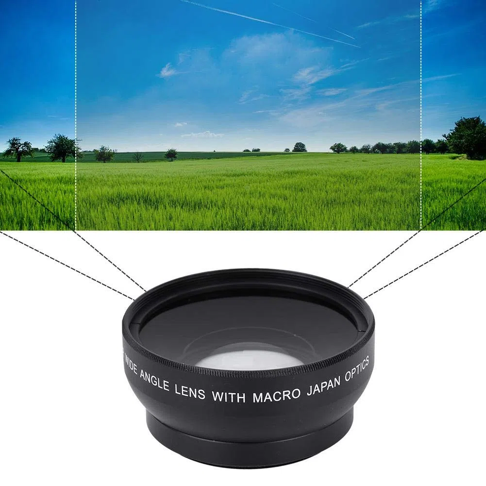 Lenti della Macchina Fotografica - Obiettivo Grandangolare 0.45X per Videocamera da 49 mm - Fotocamera Impermeabile/Antigraffio/Antiolio Len