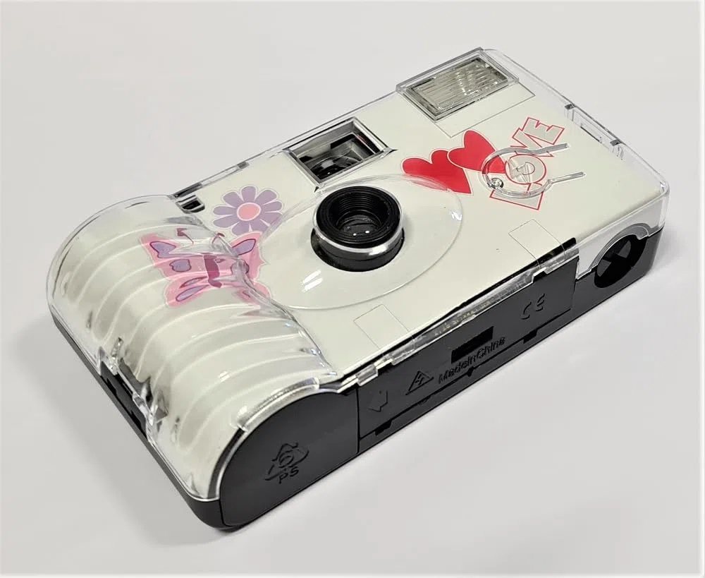 3 X 1A PHOTO PORST - Fotocamere usa e getta, con farfalla, con flash, batterie e pellicola (confezione da 3 pezzi ciascuno)