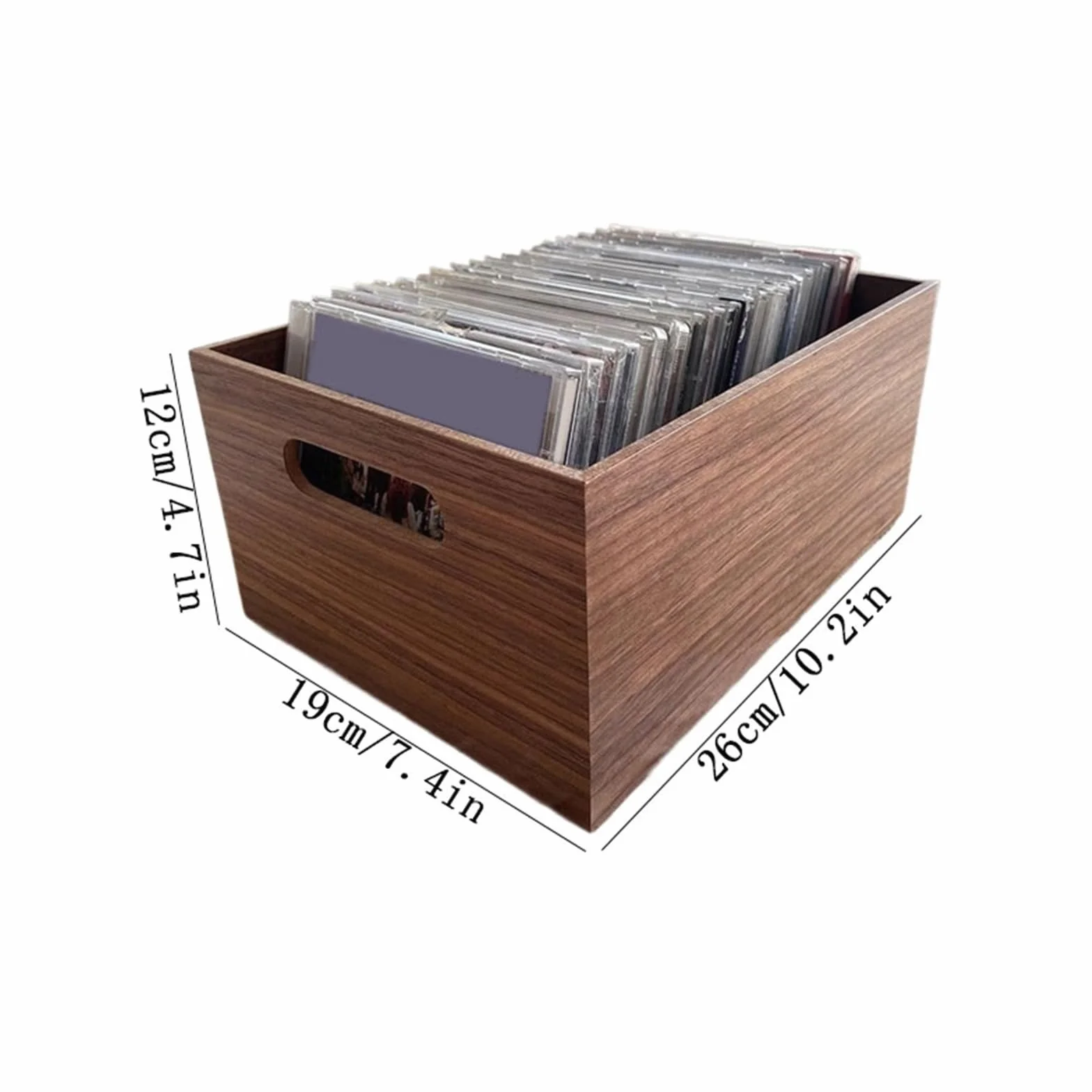 Ufficio Scatola for dischi CD multifunzionale Album in legno retrò Scaffale porta dischi