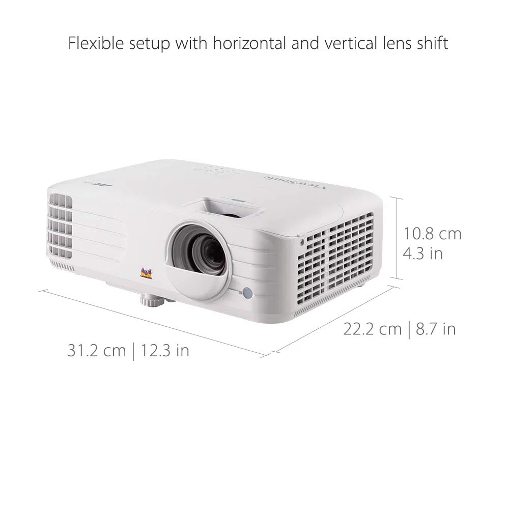 Viewsonic Videoproiettore DLP per home cinema UHD PX701-4K (4K, 3.200 ANSI lumen, 2x HDMI, altoparlante da 10 Watt, zoom ottico 1,1x, HDR) bianco
