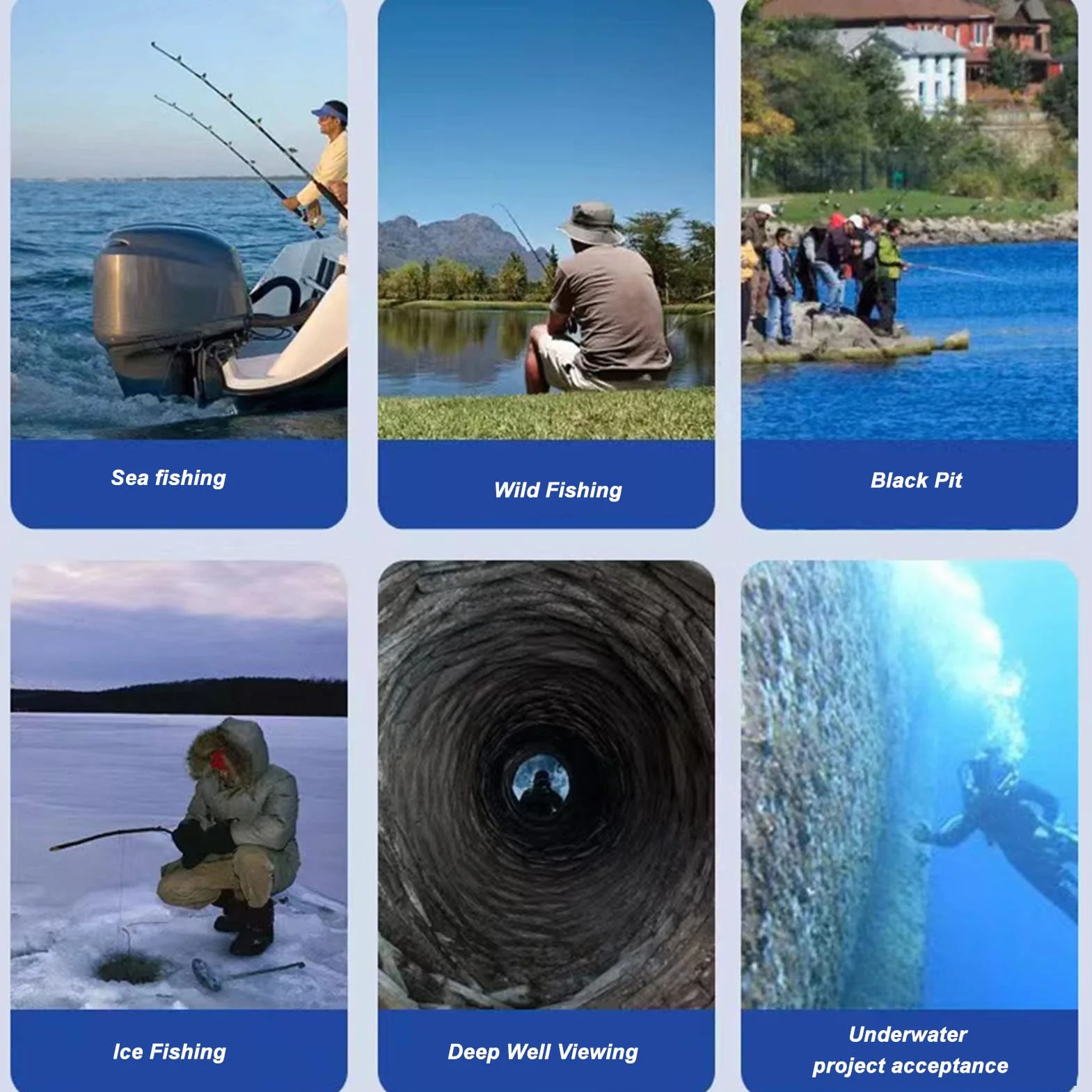 Telecamera per la Pesca Subacquea, Schermo TN HD da 4,3 Pollici Telecamera Portatile per Fish Finder 1500cd Telecamera Impermeabile IP68 con 12 Luci per la Visione Notturna per la (20 m / 21,9 yd