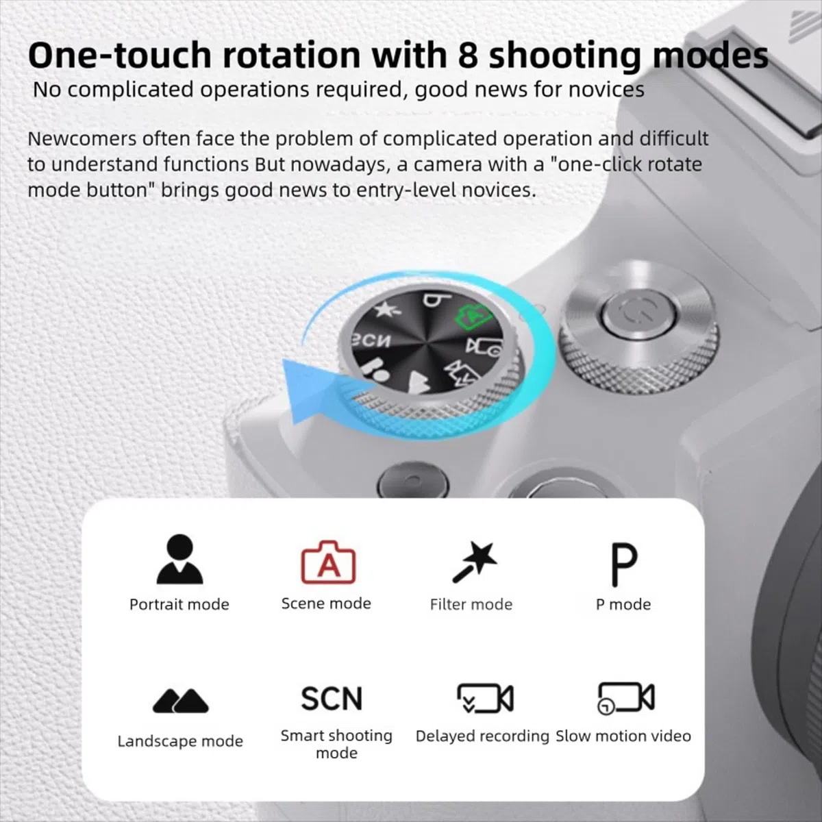 ASHATA Fotocamera digitale 8K 88MP HD con touch screen per principianti e appassionati di fotografia, nero