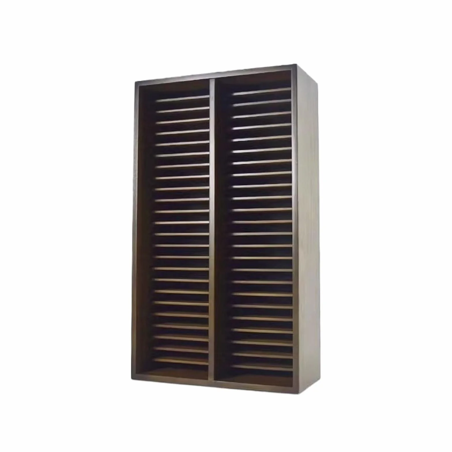 Rack per dischi Scaffale porta CD verticale a due piani for album in legno