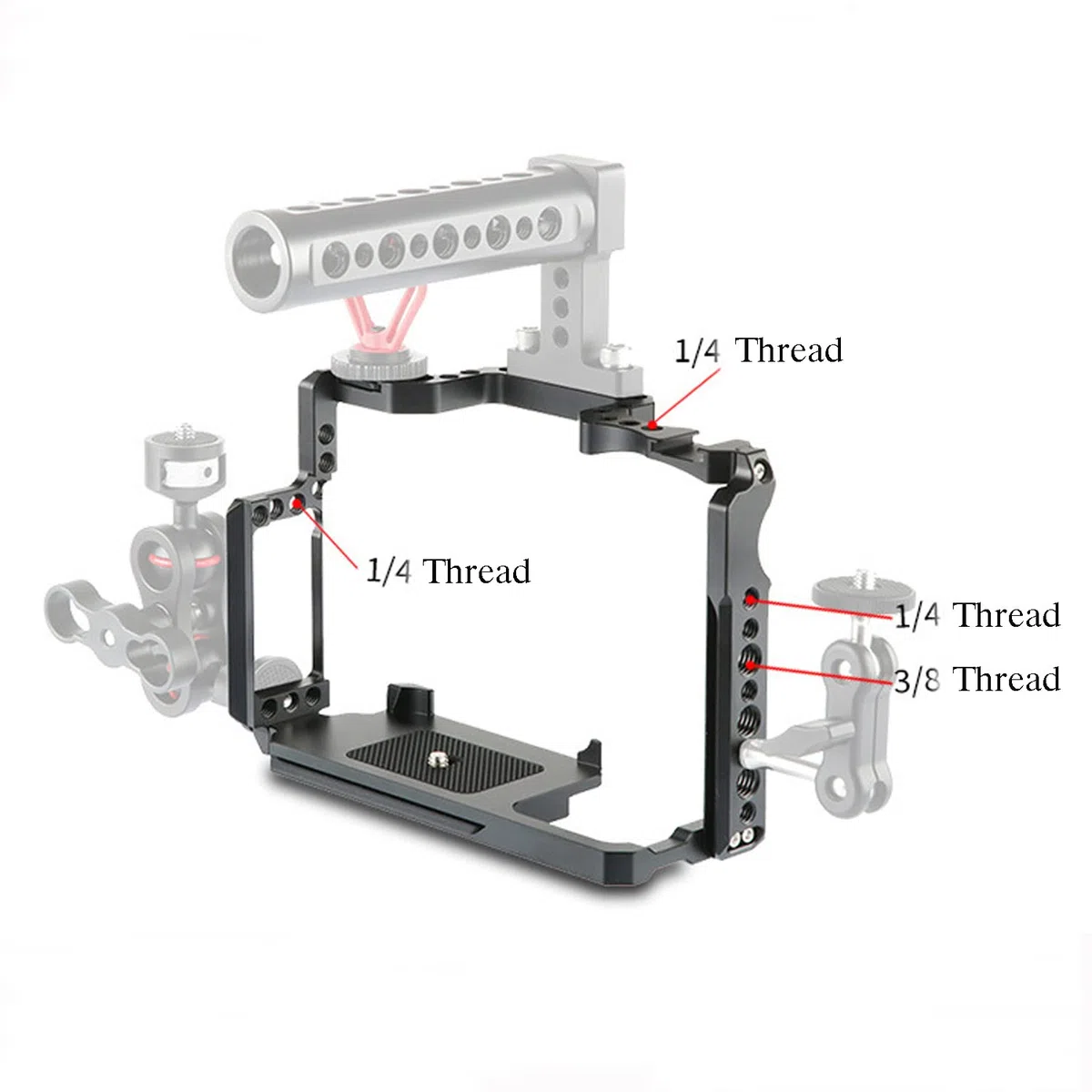 5DIV Gabbia per fotocamera Canon EOS 5D Mark II III IV 7D 6D DSLR custodia con doppio supporto a slitta fredda integrato per video Vlog Rig