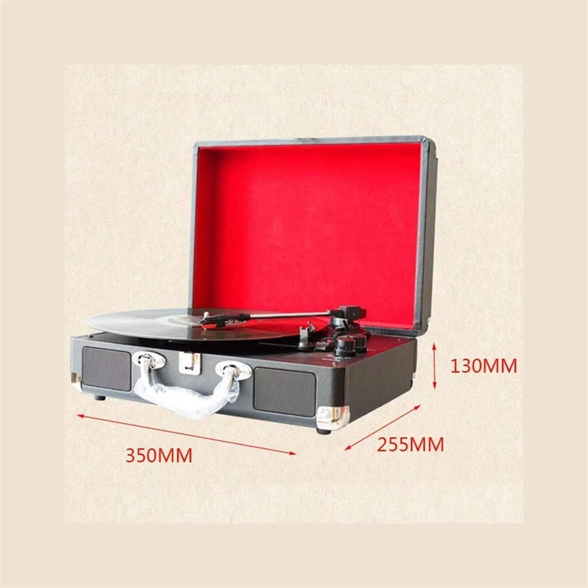 Giradischi portatile Bluetooth con registrazione USB/SD, jack per cuffie, uscite RCA/AUX per la riproduzione in vinile e l'acquisizione audio in movimento