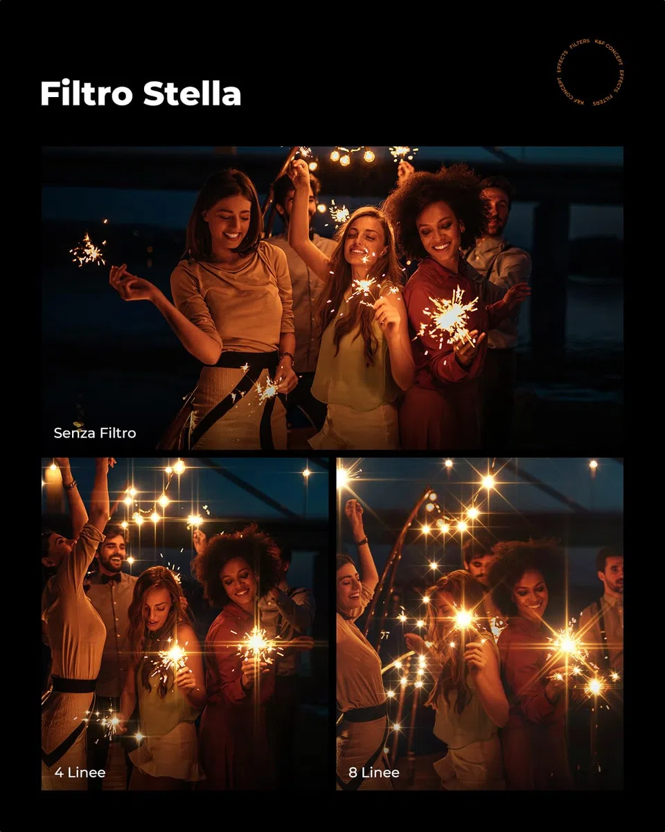 K&F CONCEPT Nano-Klear Filtro a Stella Variabili 82mm, Filtro a Stella 4/8 Punti Filtro a Effetto Scintillante in Vetro Ottico con 3pcs Panno di Pulizia per Obiettivi da 82mm