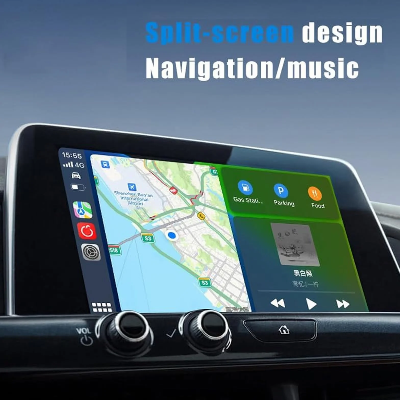 Wireless Carplay per Leapmotor T03 2024 2025 2026, Adattatore Auto Adapter Connessione Stabile Senza Ritard Plug Play Auto Accessori,A/Black