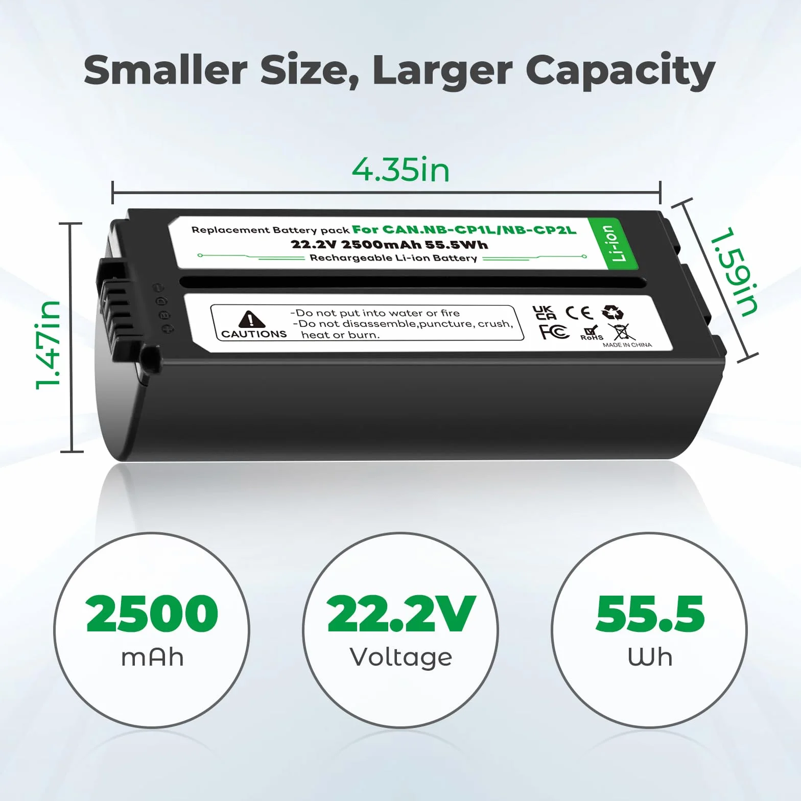 2500 mAh NB-CP2L NB CP2L - Batteria + caricatore per stampante fotografica Canon NB-CP1L SELPHY CP800 CP900 CP910 CP1500 CP2000 CP3000