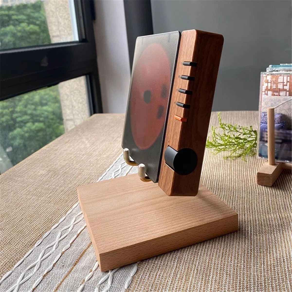 MRKU Porta Dischi, espositore per CD, Organizer per la casa, Porta vinili da Tavolo, scaffale in Legno per Album.