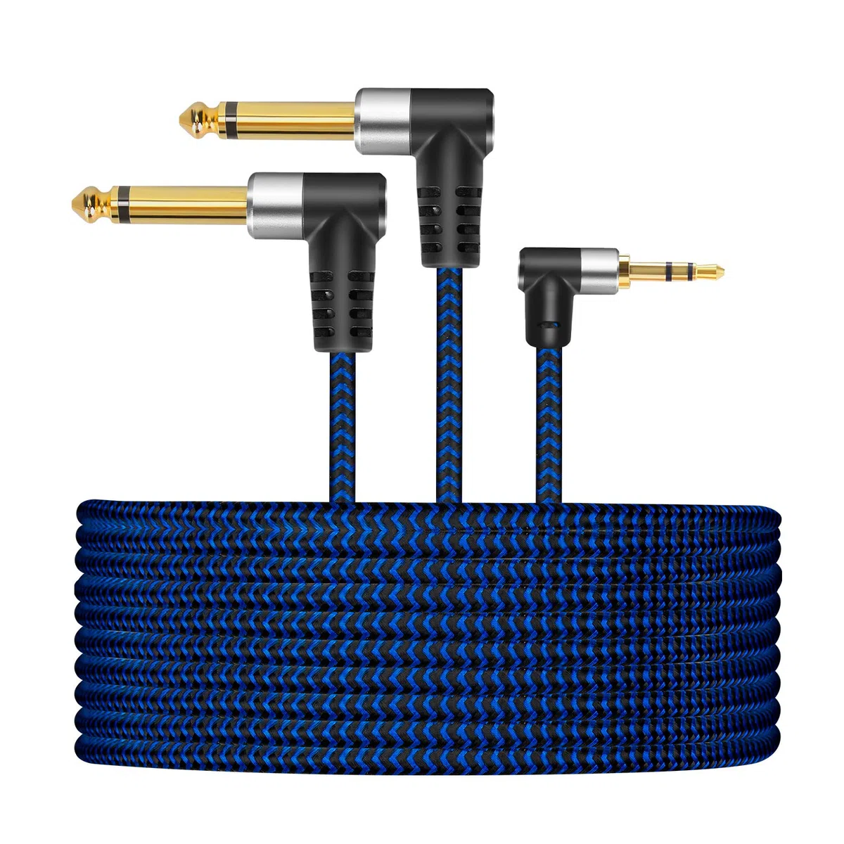 Cavo splitter da TRS da 3,5 mm a doppio TS mono stereo da 6,35 mm, 1,8 m, compatibile con smartphone, iPod, schede audio, lettori CD, altoparlanti multimediali, audio PA e sistema stereo
