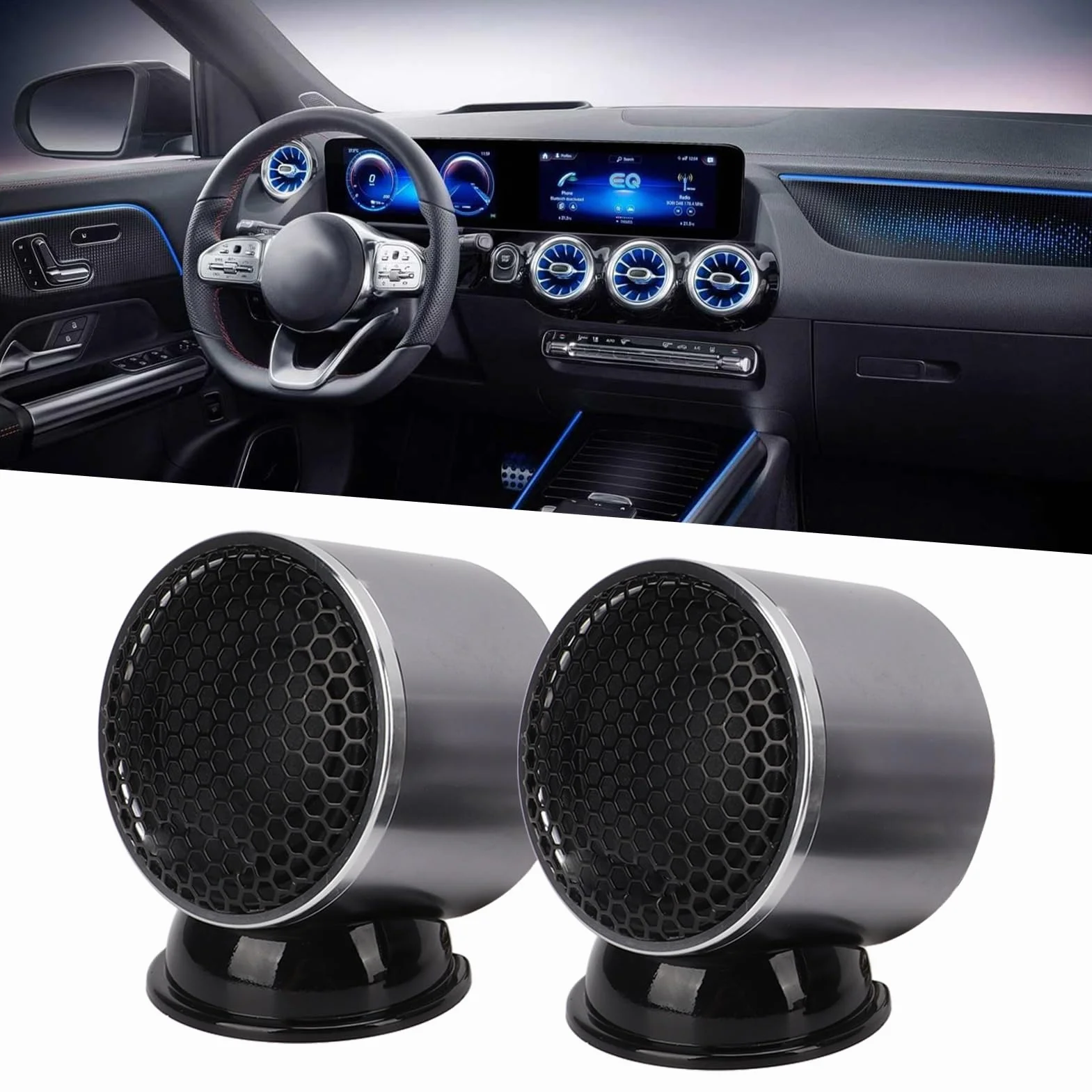 KIMISS Altoparlante Midrange per Auto 2,5 Pollici 110 W, Surround Stereo a 360 Gradi, Tecnologia HIFI, Installazione Semplice, Crossover Acuti a Bassa Perdita per Voce Umana Precisa,