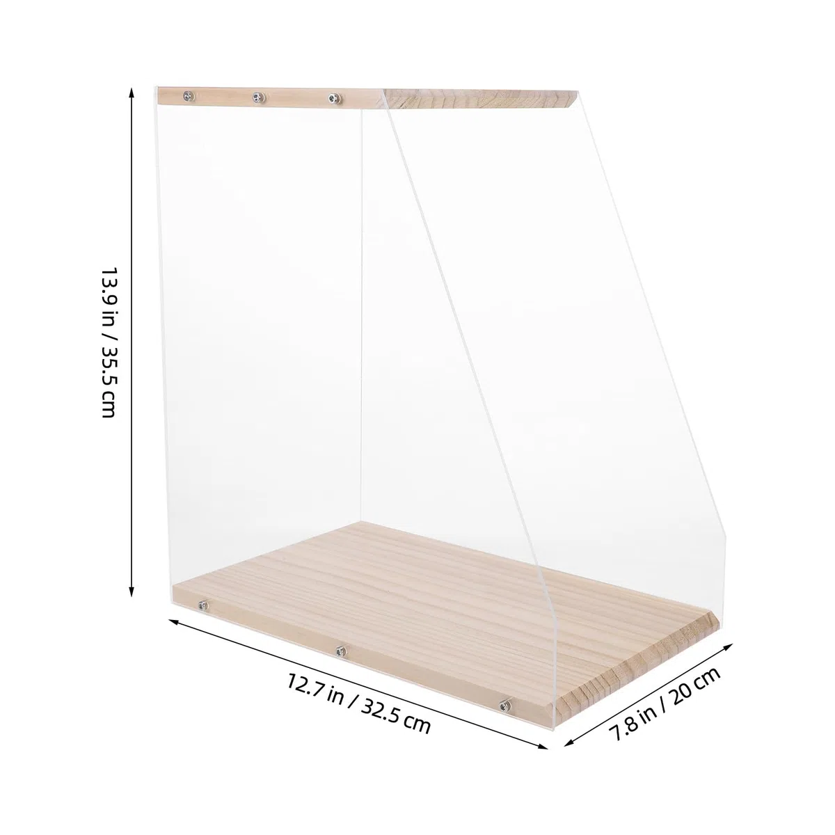 PRETYZOOM Porta Dischi Vinile Supporto Compatto in Legno e Acrilico Trasparente Design Moderno Salvaspazio per CD e Cassette per Arredamento Desktop e Casa