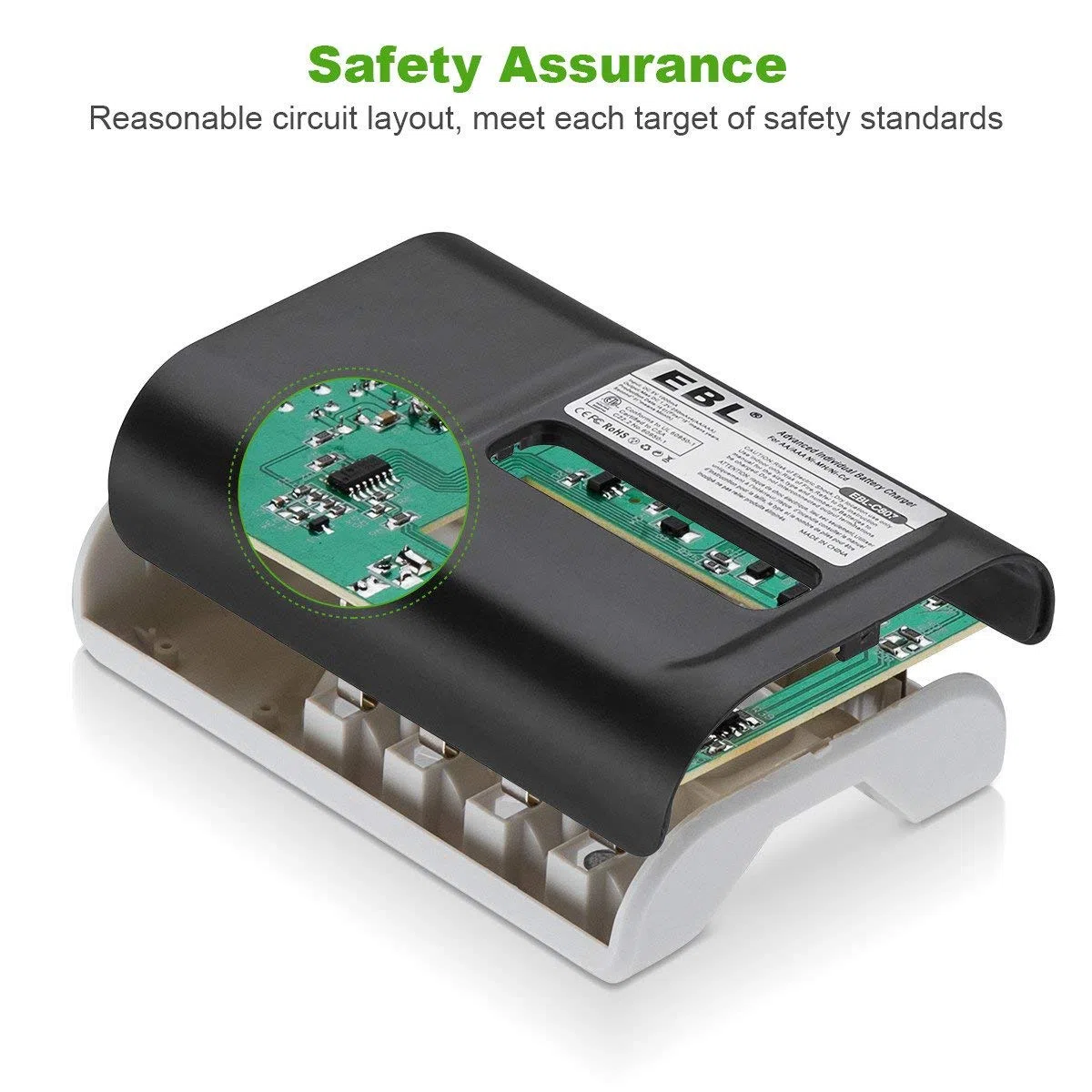 EBL Batterie ricaricabili AAA da 1100 mAh (8 confezioni) con caricabatterie intelligente AA AAA e cavo di ricarica micro USB