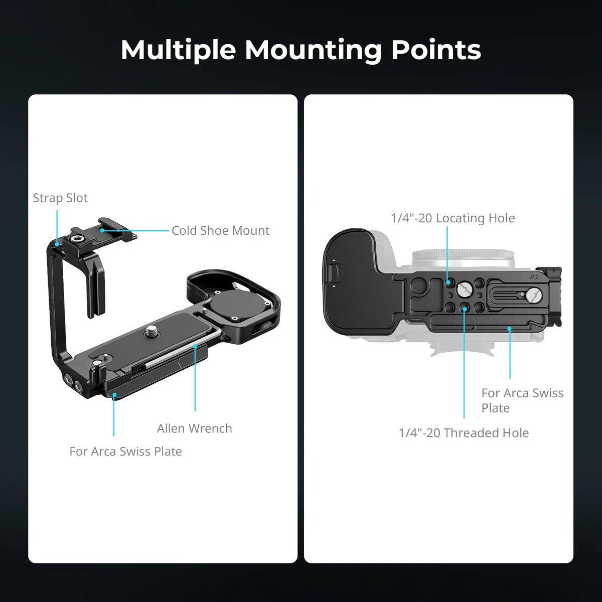 SMALLRIG Piastra di montaggio a L con slot AirTag per Canon EOS R6 Mark III / R6 Mark II 5962