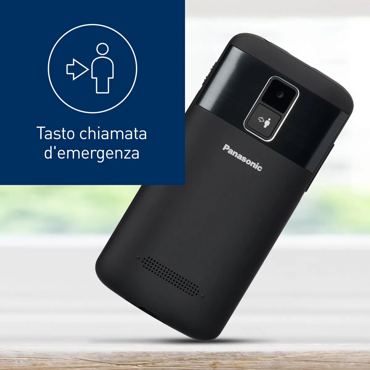 Panasonic KX-TU160EXB 2G, Telefono Cellulare con Funzioni di Base per Anziani, Tasto SOS per Chiamate di Emergenza, Tasti Separati di Grandi Dimensioni, Display con Caratteri e Numeri Grandi, Nero.