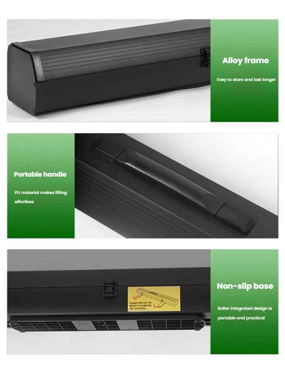 Green Screen Backdrop Kit – Retrattile Pull Down Pieghevole Photo Sfondo – Portatile con Base in Alluminio