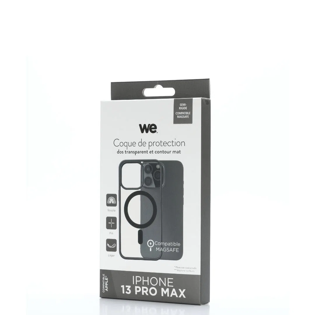 WE Custodia protettiva trasparente a 4 angoli rinforzati, antiurto, ultra resistente, semirigida, compatibile con iPhone 13 Pro Max