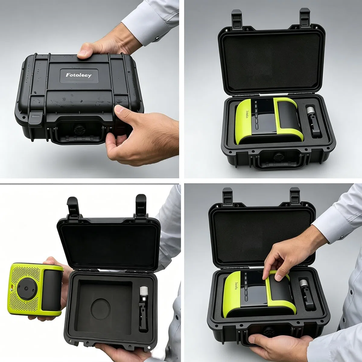Custodia da trasporto per XbotGo Falcon, impermeabile, antiurto e antipolvere, blocco sicuro e sistema di ventilazione, plastica PP resistente con EVA, per riporre e viaggiare