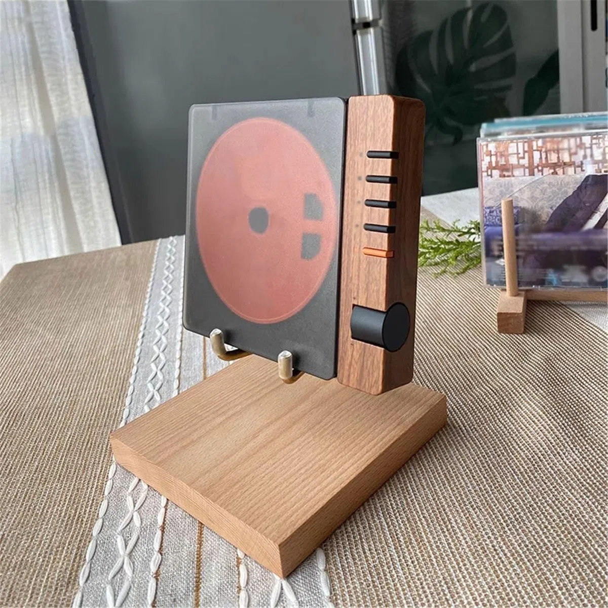 MRKU Porta Dischi, espositore per CD, Organizer per la casa, Porta vinili da Tavolo, scaffale in Legno per Album.
