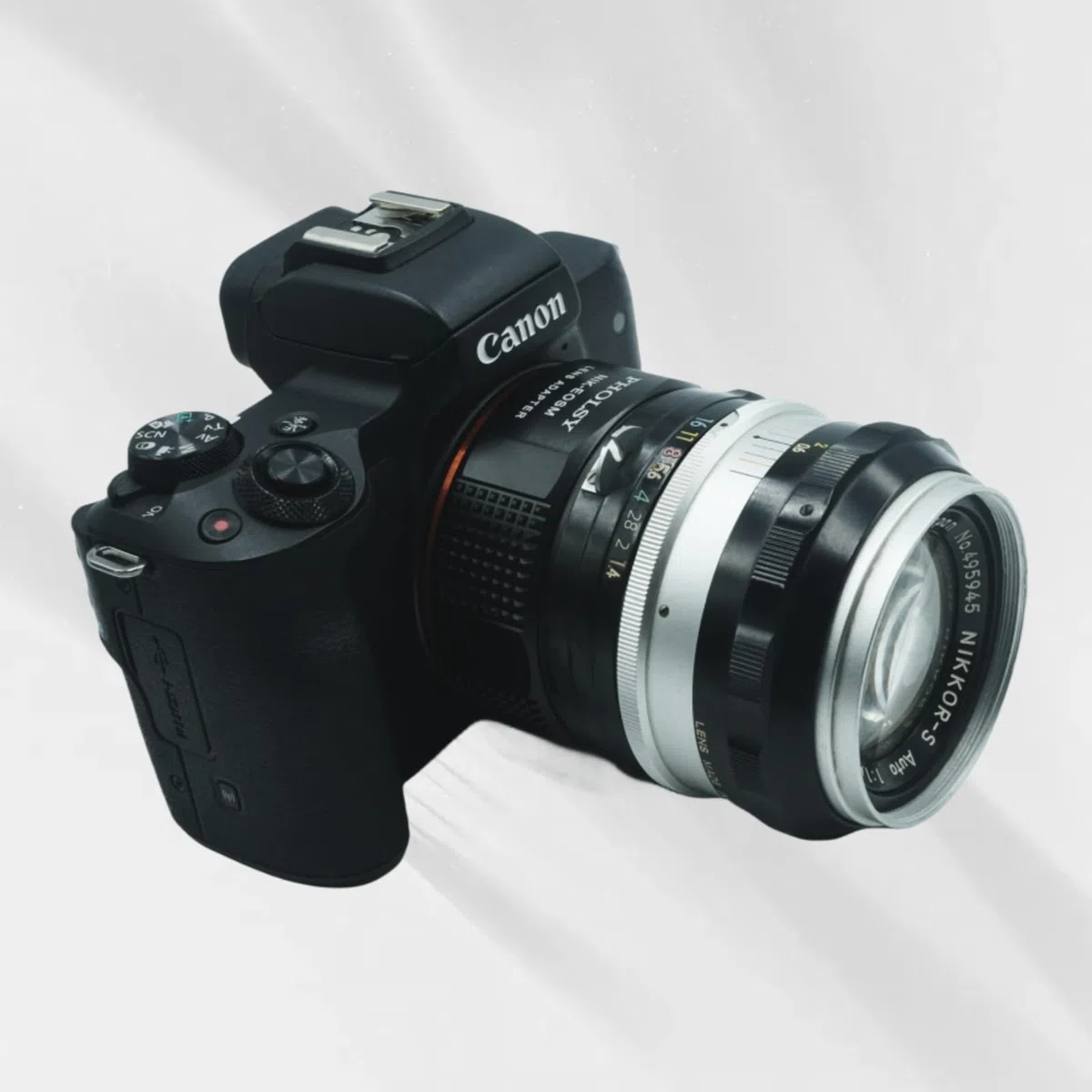 PHOLSY Anello Adattatore Messa a Fuoco Manuale Compatibile con Obiettivi Nikon F, AI, AIS, AF, AF-I, AFS Mount e Canon EF-M (EOS M) Mount Corpo Fotocamera, Nikon F su EF-M, Nikon F su EOS M