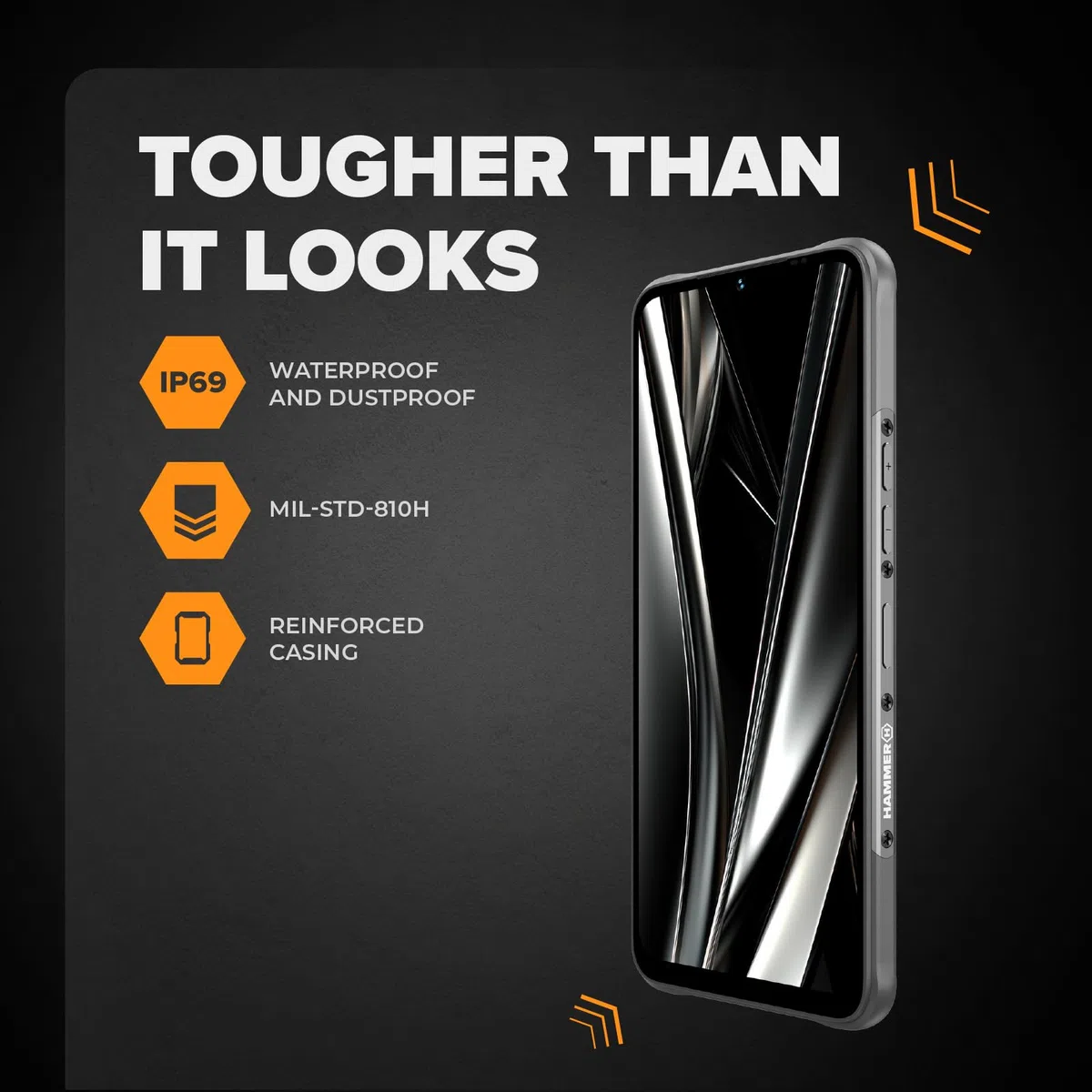 Hammer Blade Va 5G Smartphone ultra-rugged, IP69, 6000mAh, 6,56 pollici, 8GB di RAM integrata, 128/1T GB, Android 14, fotocamera da 50mpx, schermo Gorilla Glass, NFC, VoLTE