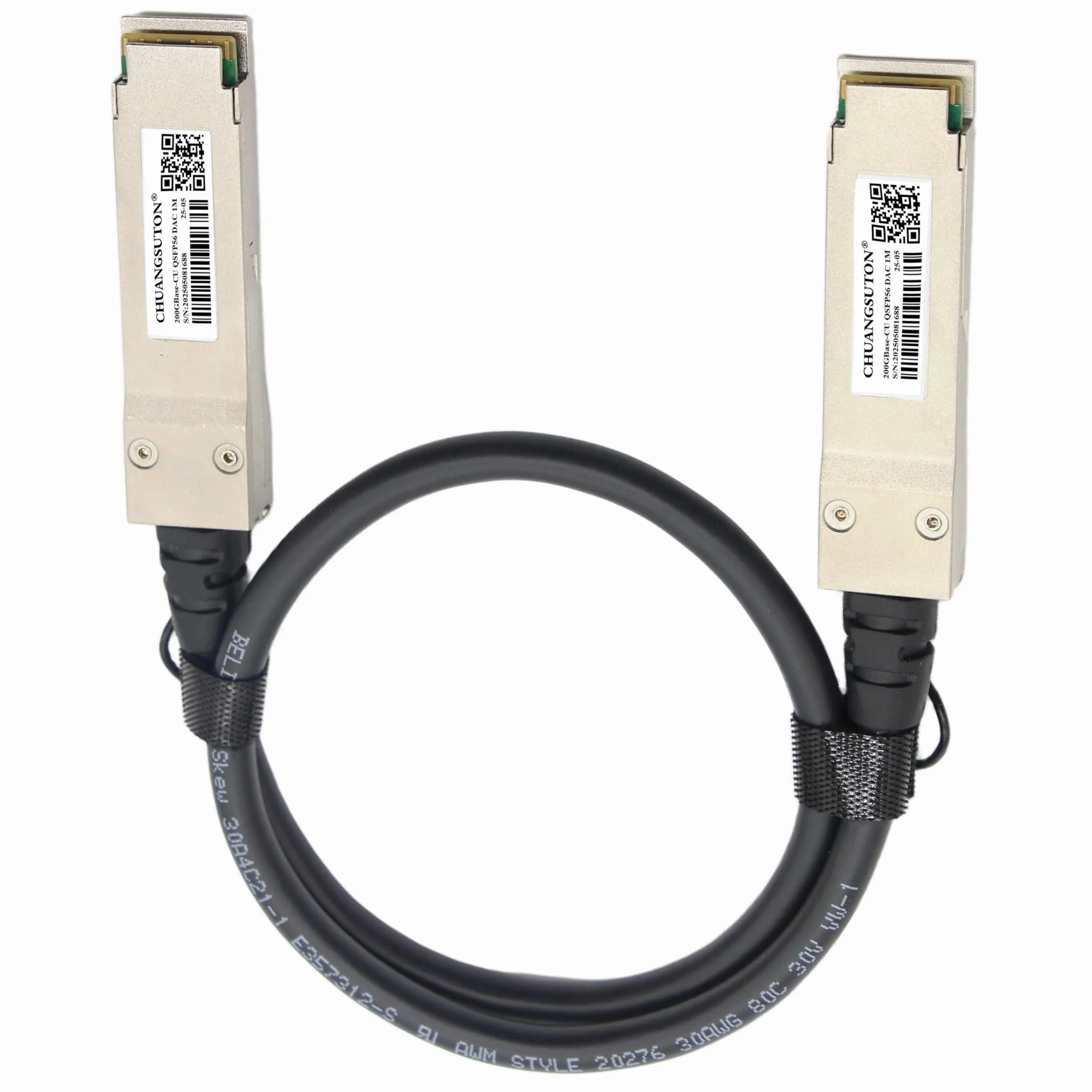 Cavo Ethernet passivo Twinax in rame ad attacco diretto da QSFP56 a QSFP56 PAM4 200 G, compatibile con NVIDIA/Mellanox MCP1650-V001E30 (1 m)