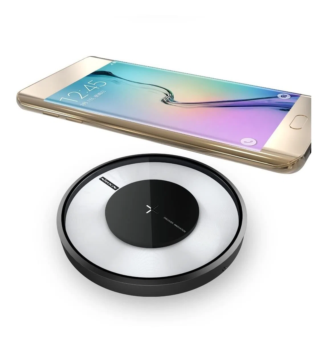 Nillkin Magic Disc 4 - Stazione di ricarica induttiva universale per ricarica wireless Qi NFC Wireless Charger Dock rotondo, colore: Nero