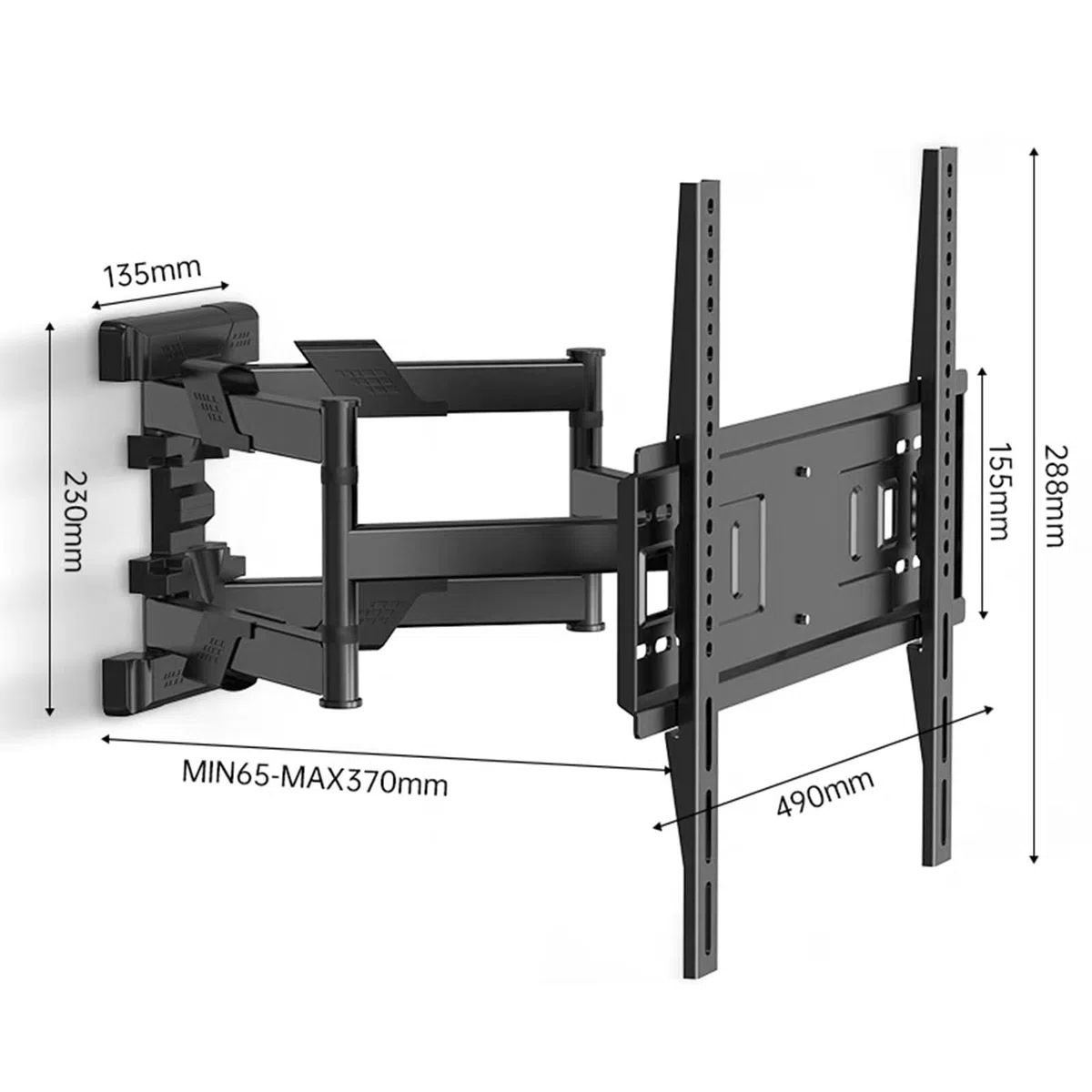 Supporto Parete Per TV Girevole Telescopico - Con Staffa Di Livellamento Inclinabile, Girevole Ed Articolata, 400x400mm, Per TV Di Grandi Dimensioni Fino A 60 Pollici