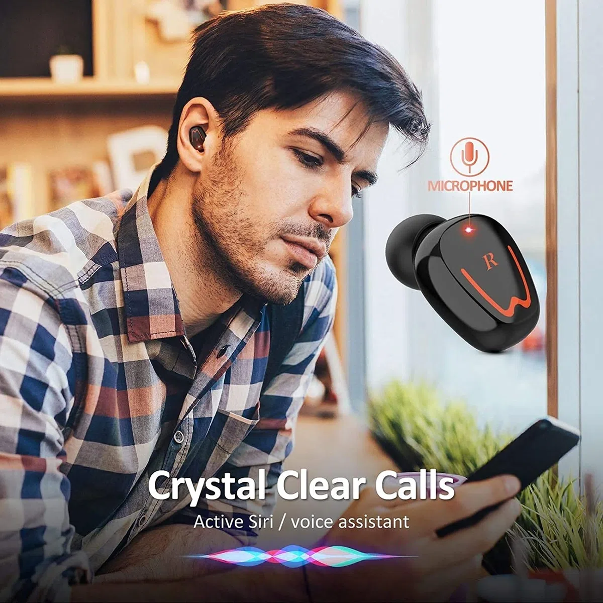 LIIAV Auricolari wireless vere, auricolari Bluetooth 5.0 in-orecchio con cabina di ricarica Chiamate stereo facili da accoppiamento/microfoni integrati / IPX6. Sudata for sport, allenamento, palestr