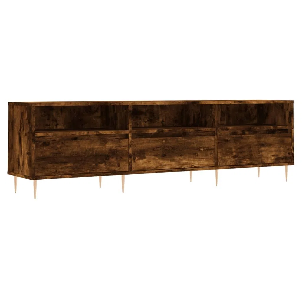 vidaXL Mobile Porta TV Rovere Fumo 150x30x44,5 cm in Legno Multistrato, Supporto TV, Mobile HiFi, consolle TV, credenza TV