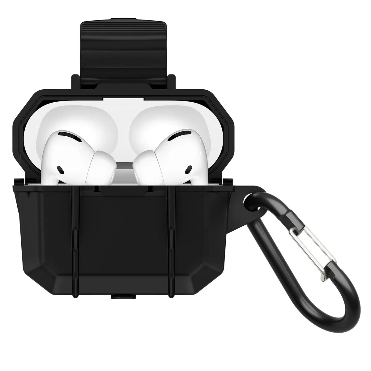 Pelican Marine Series - Custodia per AirPods Pro 3 con moschettone [compatibile con ricarica wireless] [protezione di grado MIL], custodia impermeabile IP68 resistente per AirPods Pro 3, colore nero
