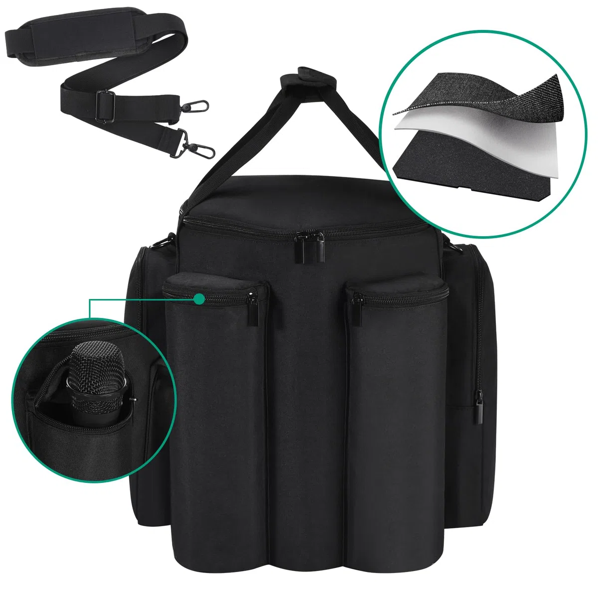 Custodia per Bose S1 Pro/S1 Pro+ Sistema PA SYSTEM,Borsa a Tracolla da Viaggio Compatibile con Bose S1 Pro/S1 Pro+ Sistema,Borse Extra per Microfono, Caricabatterie, Cavo, Accessori (Nero)