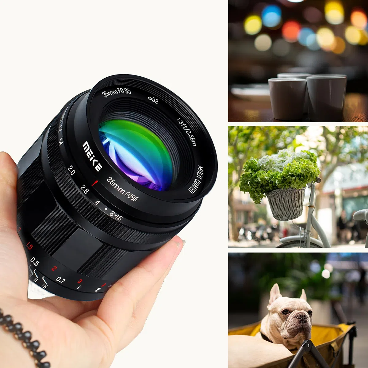 Meike 35 mm f0.95 Obiettivo di messa a fuoco manuale di grande apertura compatibile con fotocamere mirrorless Sony E Mount A6400 A5000 A5100 A6000 A6100 A6300 A6500 A6600
