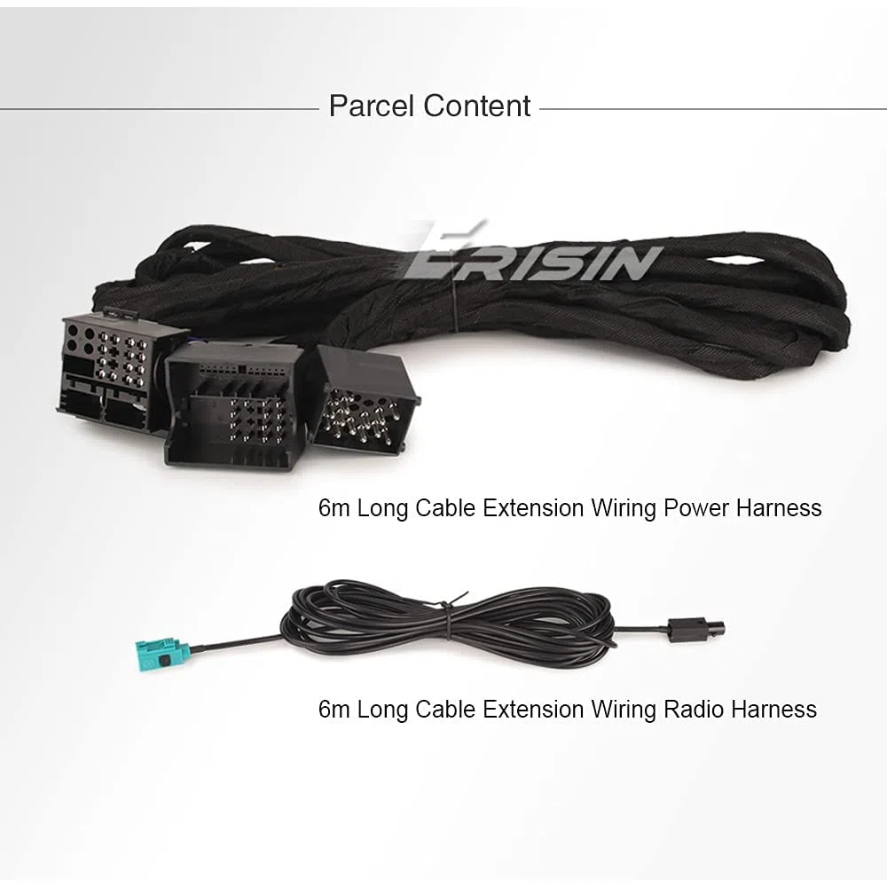 Erisin Cavo di prolunga per antenna radio e alimentazione da 6 m per autoradio BMW E46 Serie 3 Serie 5 E39 X5 E53 M3 M5, Spina di connessione: connettore Quadlock a 40 pin e connettore ISO a 17 pin