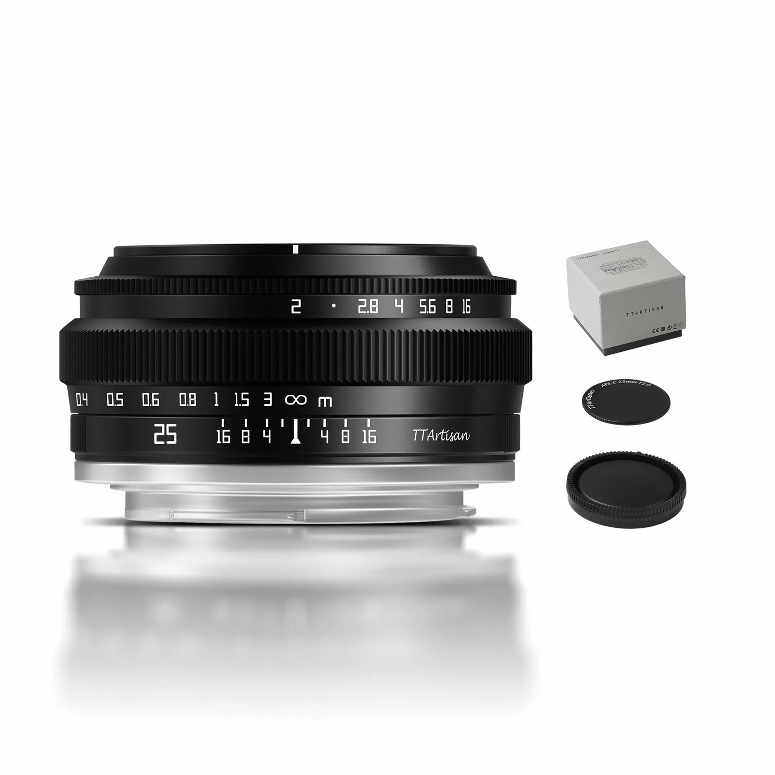 TTArtisan 25 mm f2 per RF-Mount, messa a fuoco manuale APS-C, obiettivo per fotocamera mirrorless, compatibile con Canon EOS-RF-Mount