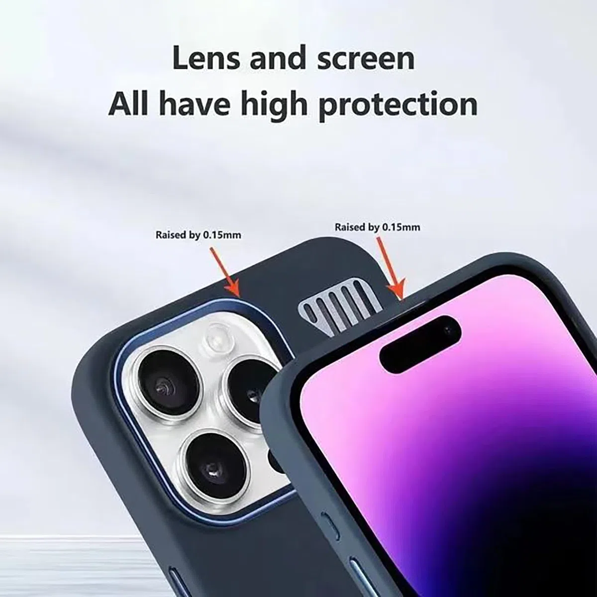 Custodia Magnetica Per IPhone 16/16 Pro/16 Plus/16 Pro Max, Custodia Per Telefono in Silicone Liquido Con Dissipazione Del Calore E Cornice in Metallo, Copertura Protettiva Per Lenti ,16,Blue1