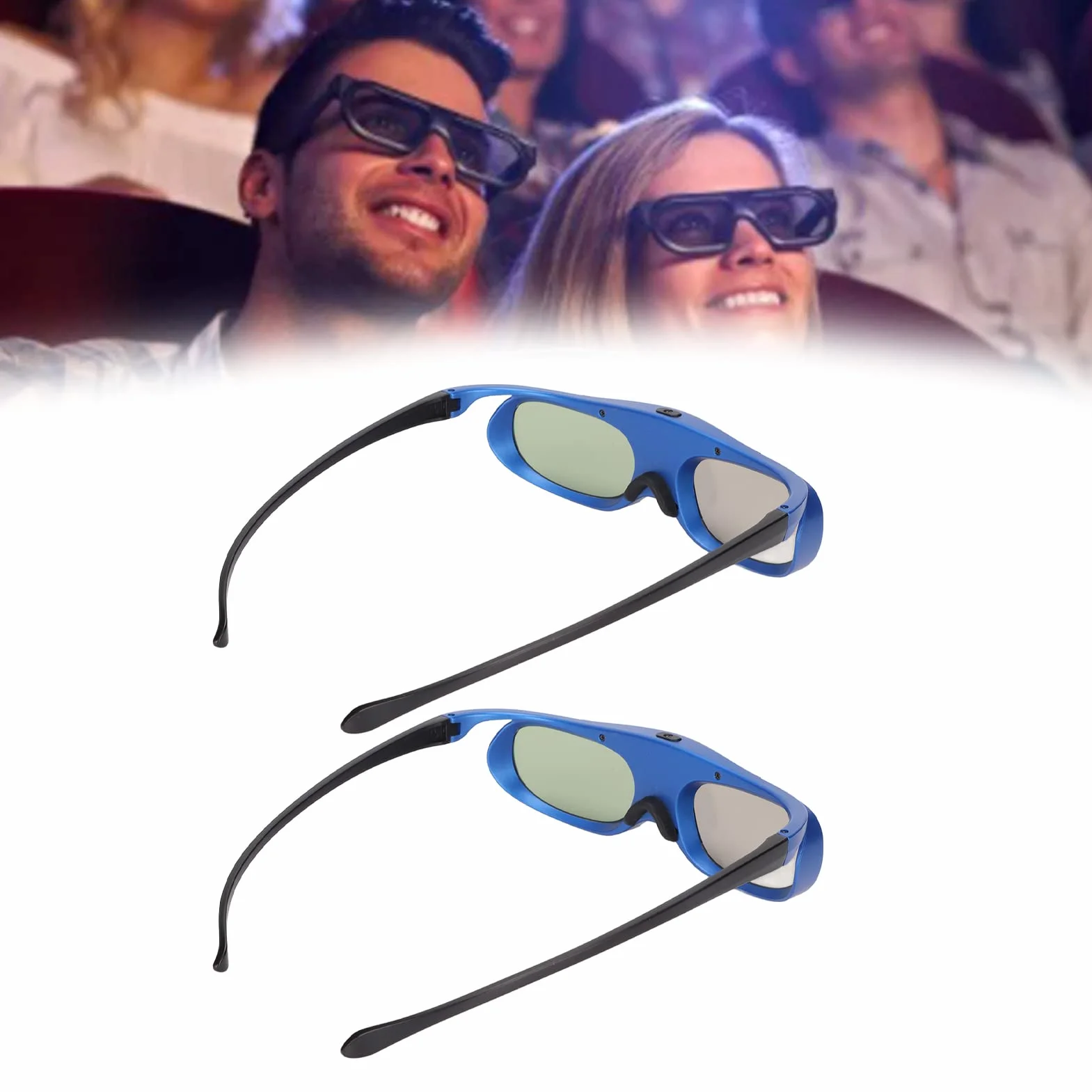 Occhiali 3D DLP Link, Occhiali 3D Active Shutter 144Hz Occhiali 3D Active Shutter Ricaricabili per Tutti i Proiettori 3D DLP Link