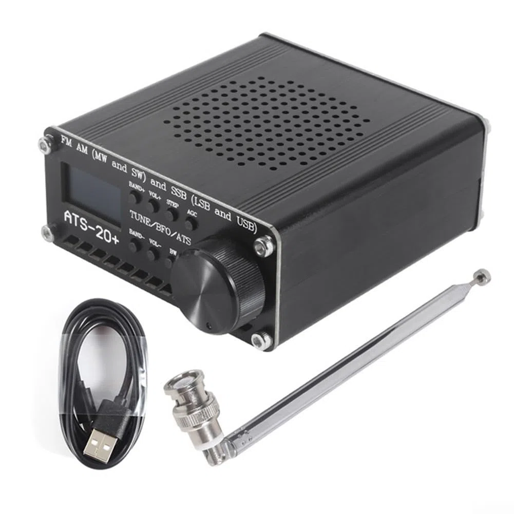 Radio Digitale Portatile, Ricevitore radio ATS 20+, Altoparlante ricevitore radio multi-banda portatile FM AM MW SW SSB (LSB e USB), 0,96 pollici per display OLED, Batteria 800mAh, 3.5 x 4.21 x 1.61in