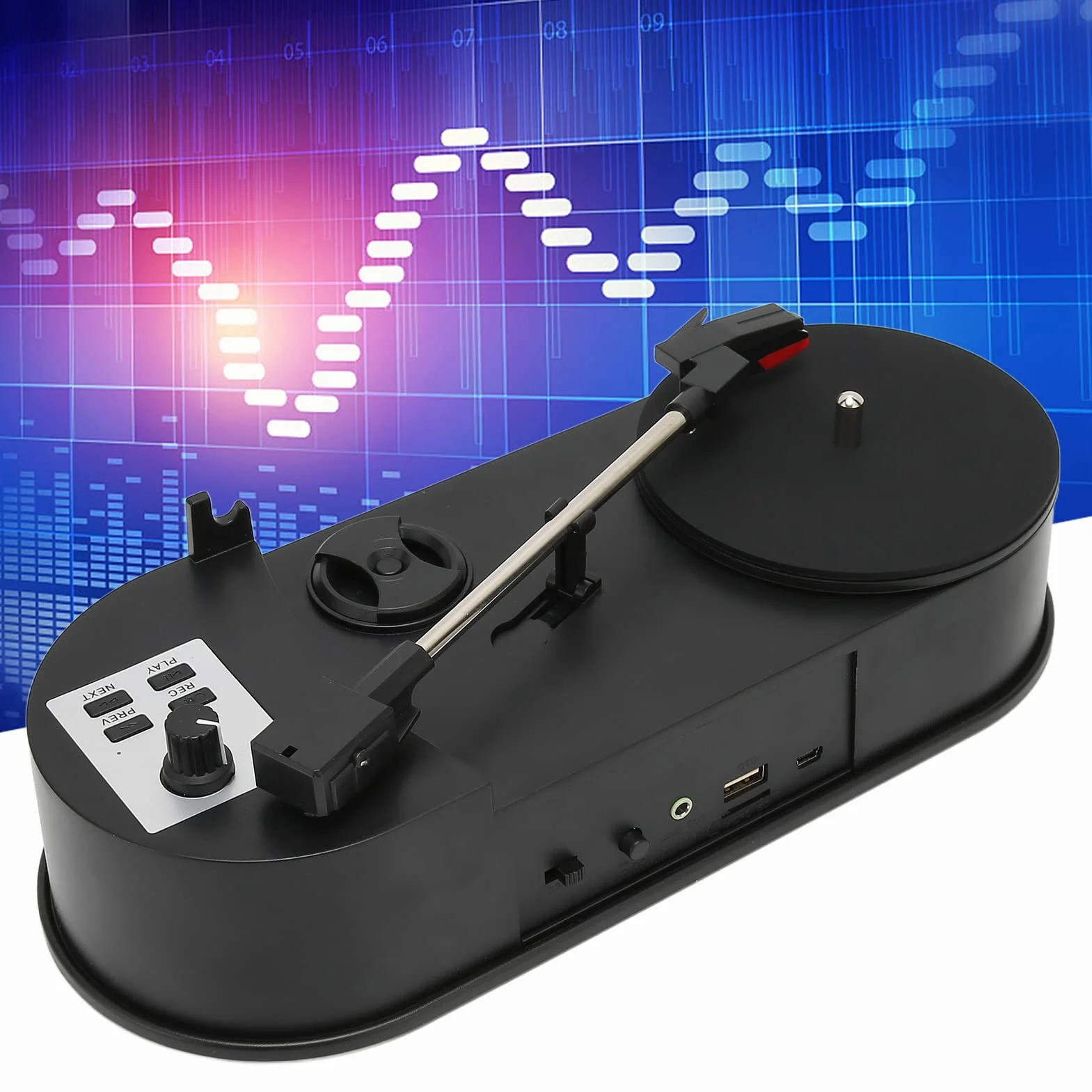 Giradischi in Vinile, Supporta La Conversione di Dischi in Vinile in MP3, Plug and Play, Giradischi Portatile Professionale USB 2.0 per Gli Amanti Della Musica