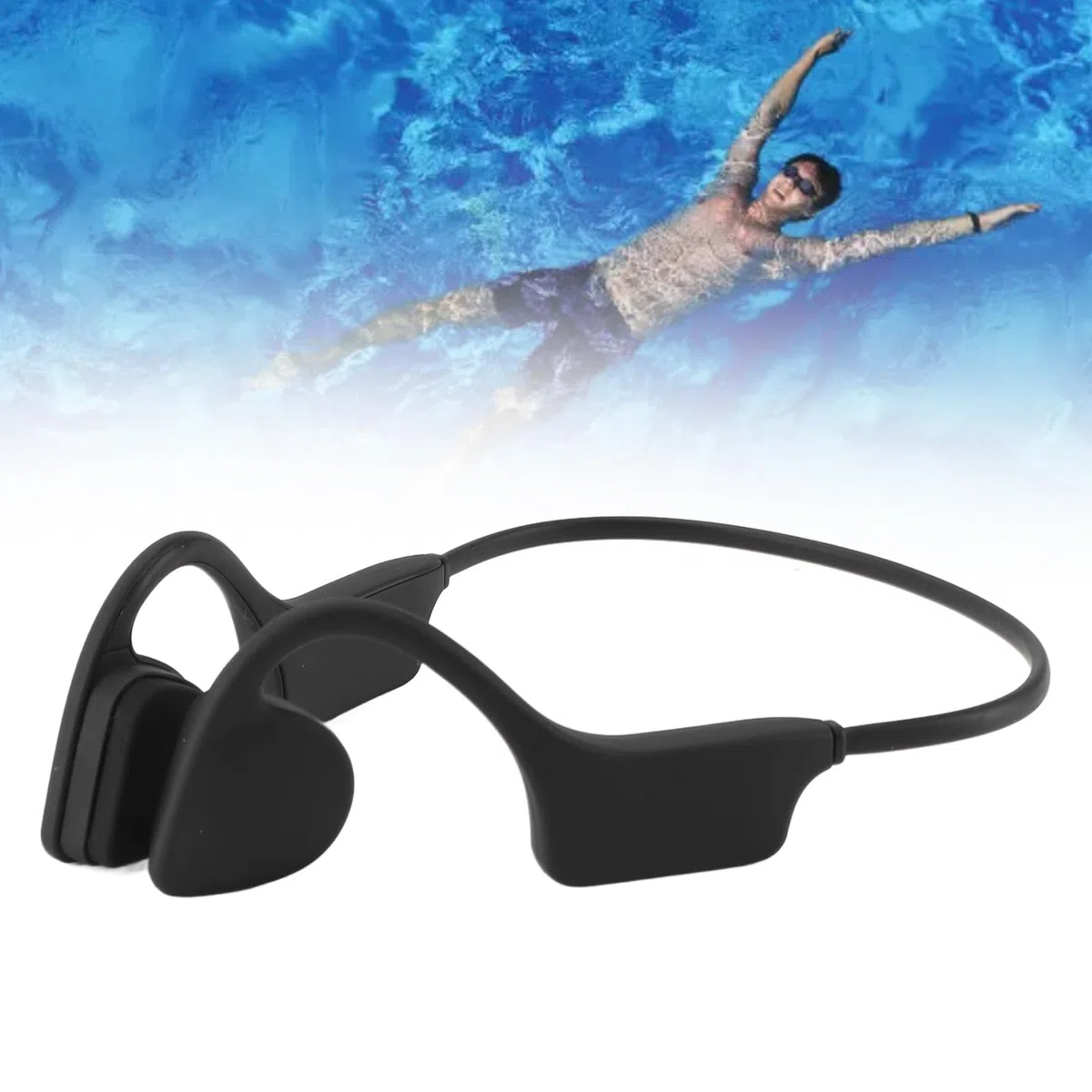 Fdit Cuffia da Nuoto a Conduzione Ossea Auricolare da Palestra Wireless Impermeabile IP68, Adatto per L'insegnamento e le attività Acquatiche (Terza generazione)