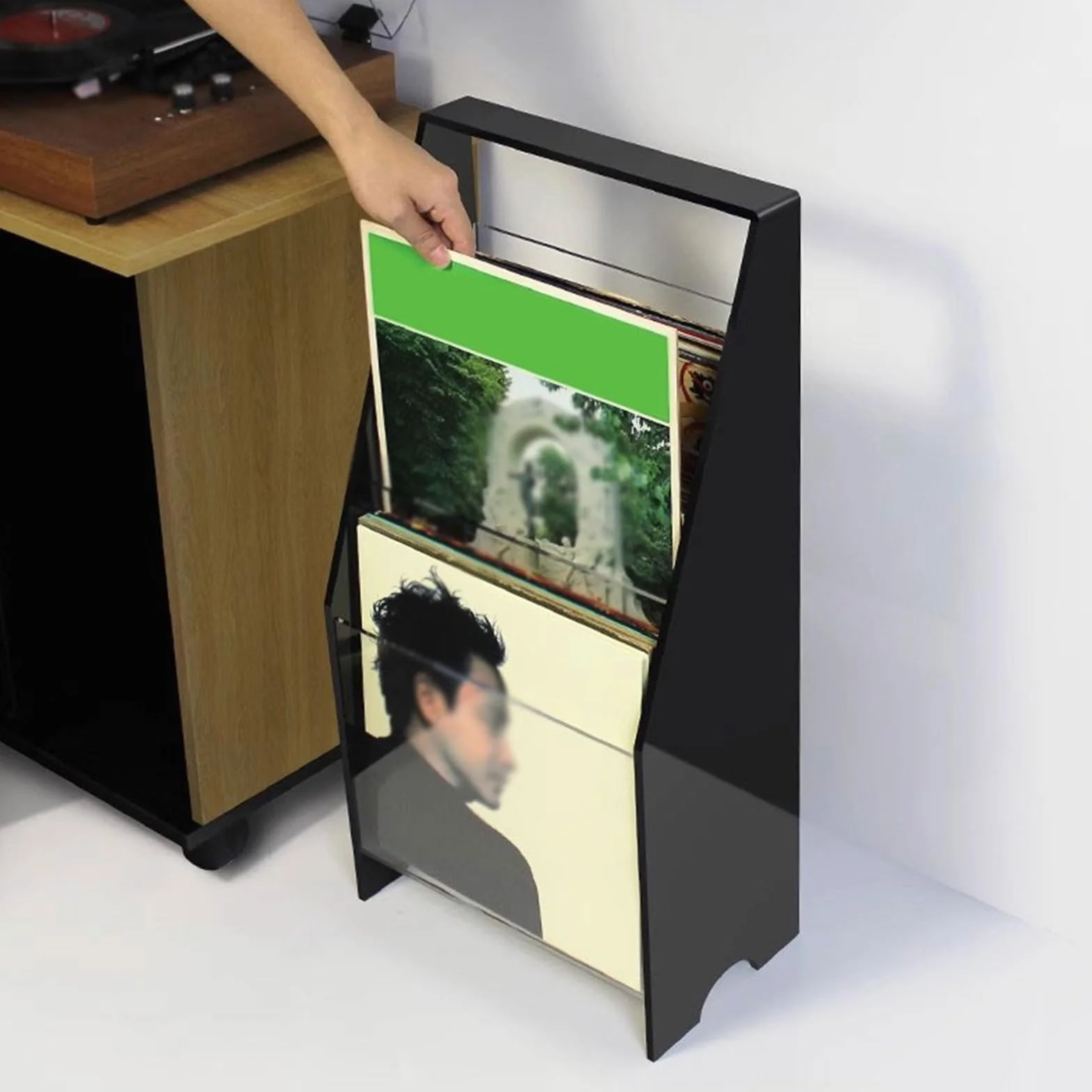 Ufficio Riviste for CD porta dischi in vinile acrilico a gradini Scaffale porta dischi