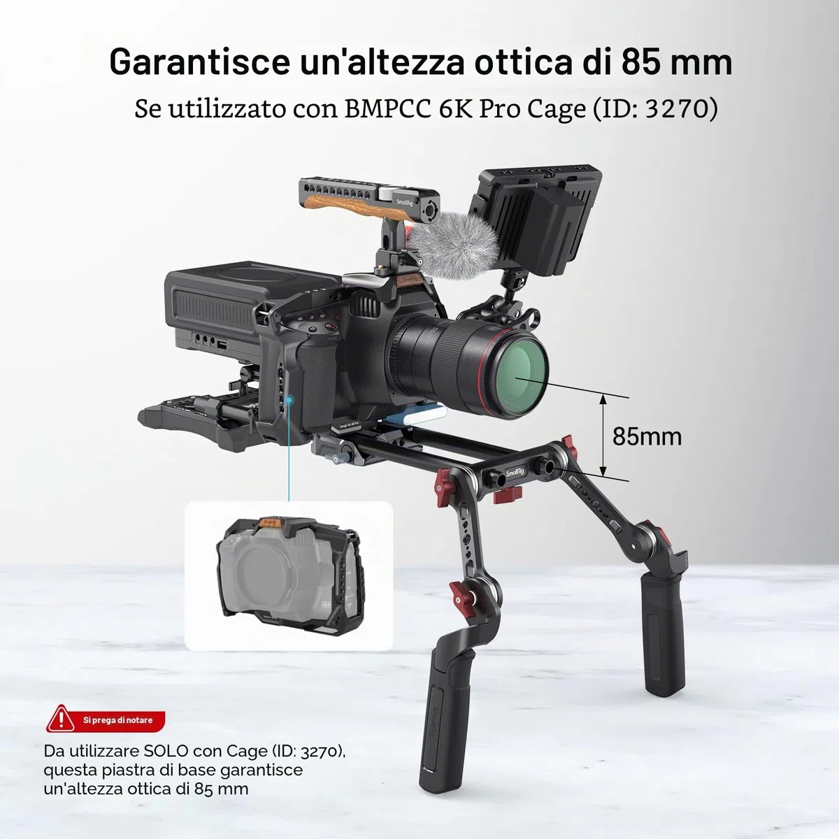 SMALLRIG Piastra di Base Universale LWS Piastradibase con Doppio Morsetto per Asta da 15 mm - 3357