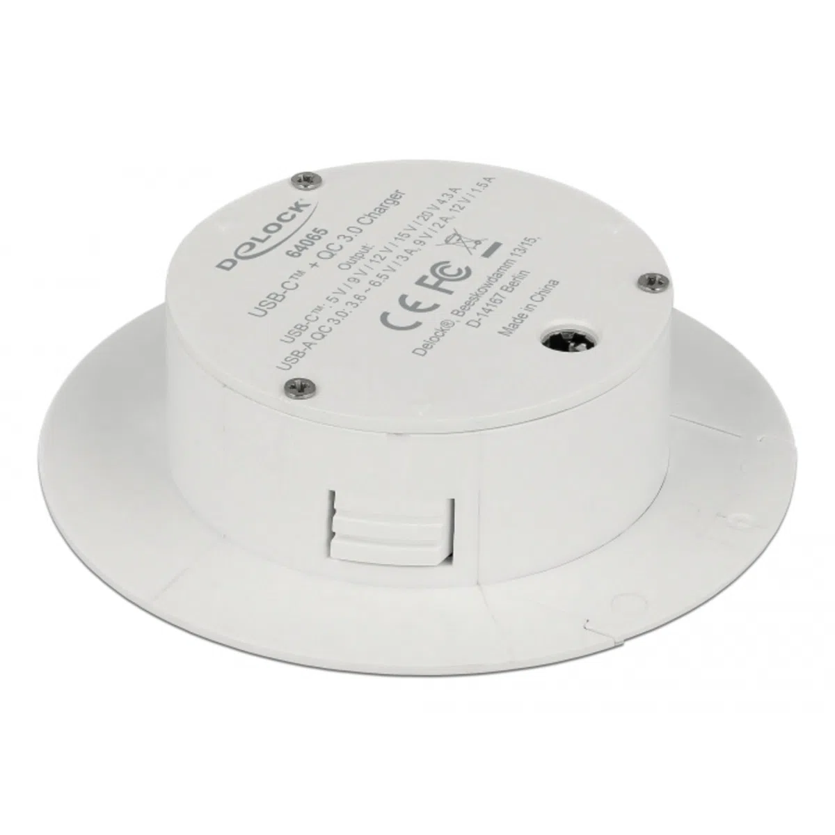 DELOCK CARGADOR USB TYPE-Câ„¢ PD 85 W + QUALCOMM QUICK CHARGE 3.0 PARA MONTAJE EN MESA