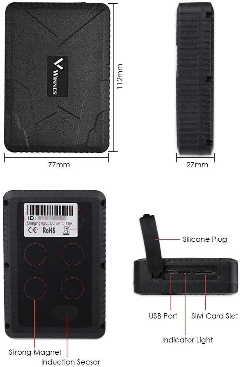 4G Localizzatore GPS portatile con Calamita Antifurto Satellitare Tracker GPS GSM Power TK915