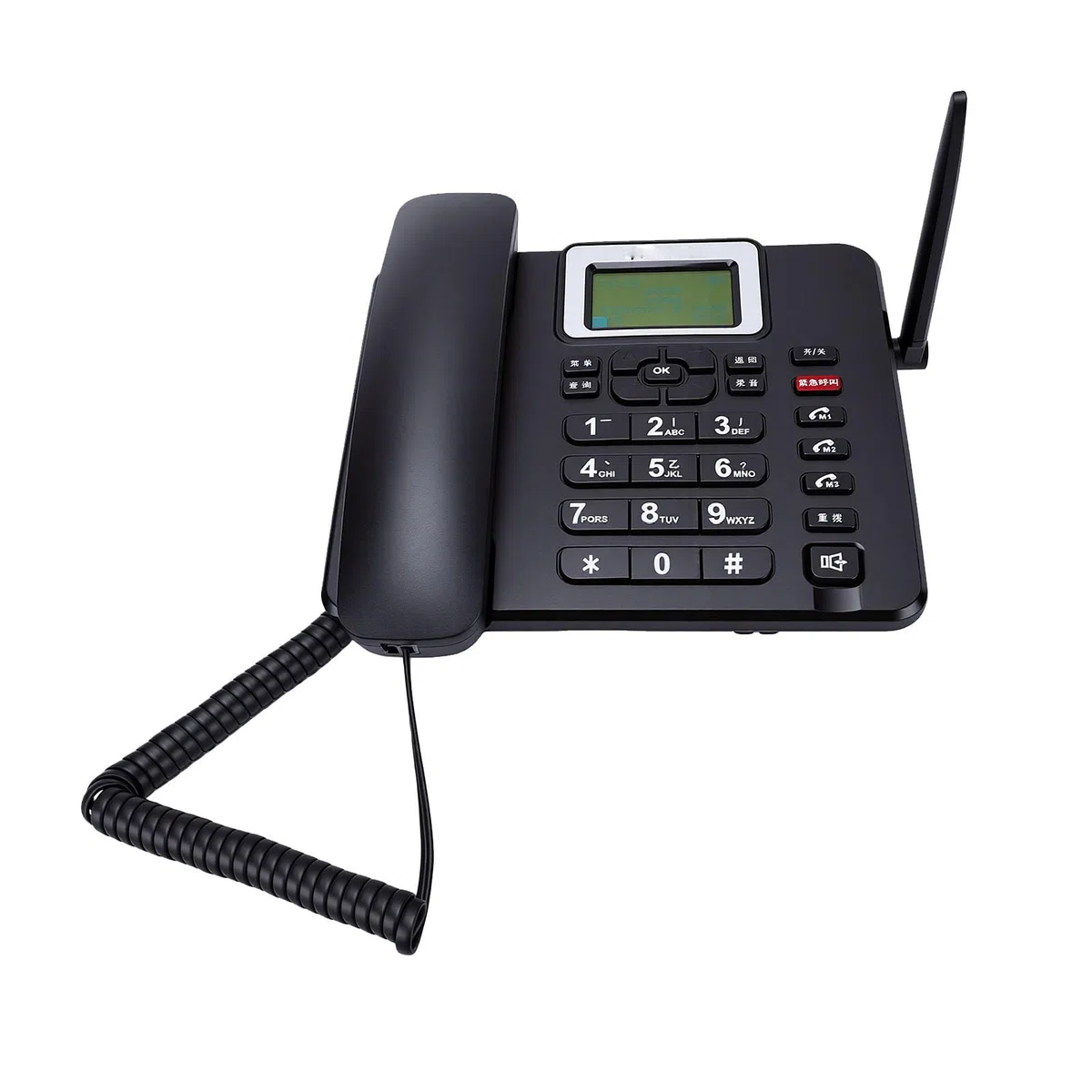 PUSOKEI Telefono Fisso Cordless GSM 4G con Scheda SIM, Telefono da Tavolo Classico GSM Wireless con Emergenza SOS, Facile da Usare per Lavoro o Famiglia