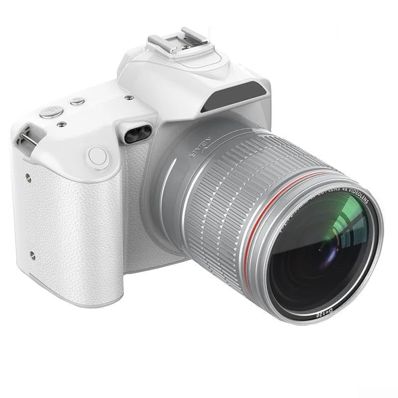D5 - Fotocamera reflex digitale, 23 x 16 x 11,8 cm, con doppia lente, zoom 16x, per principianti, per esterni e casa, colore: bianco