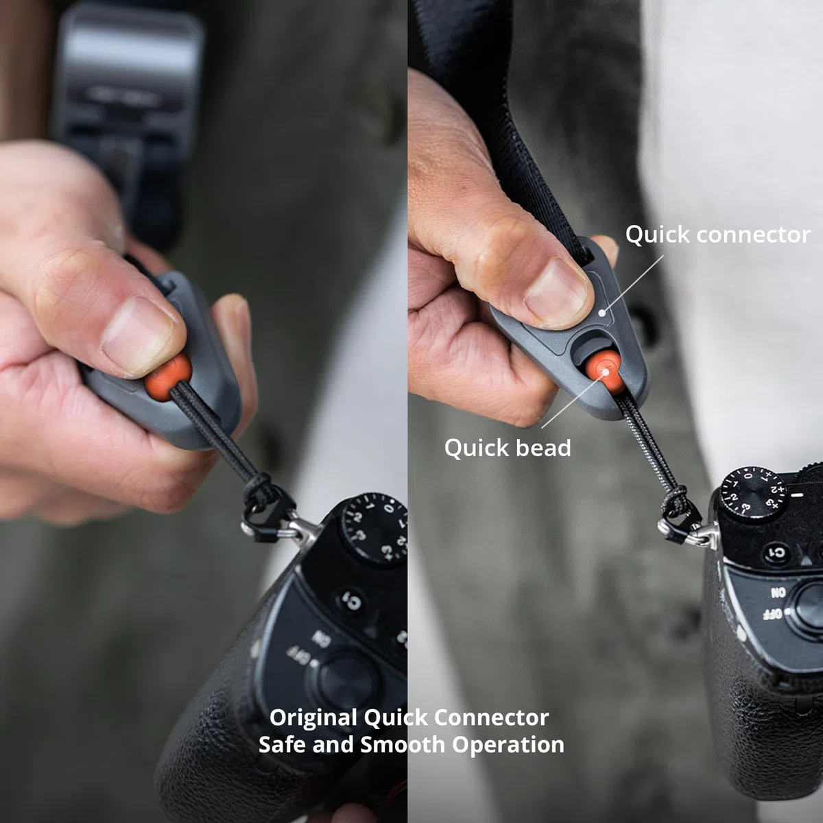 PGYTECH Cinghia per fotocamera zaino con perline rapide, nero