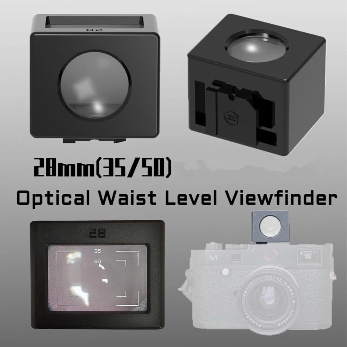 Mirino a livello della vita della fotocamera, mirino ottico esterno a livello della vita, parte 28 mm (telaio 35/50)